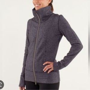 Lululemon Herringbone Mock Neck Full Zip Activewear Jacket